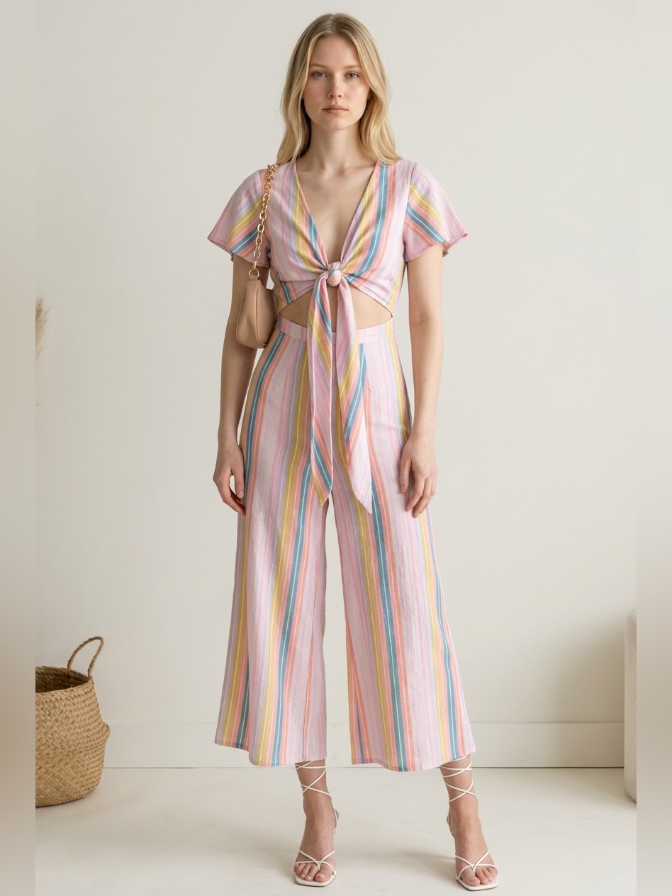 Show Me Your Mumu Val Jumpsuit In Paradise Stripe Size Small